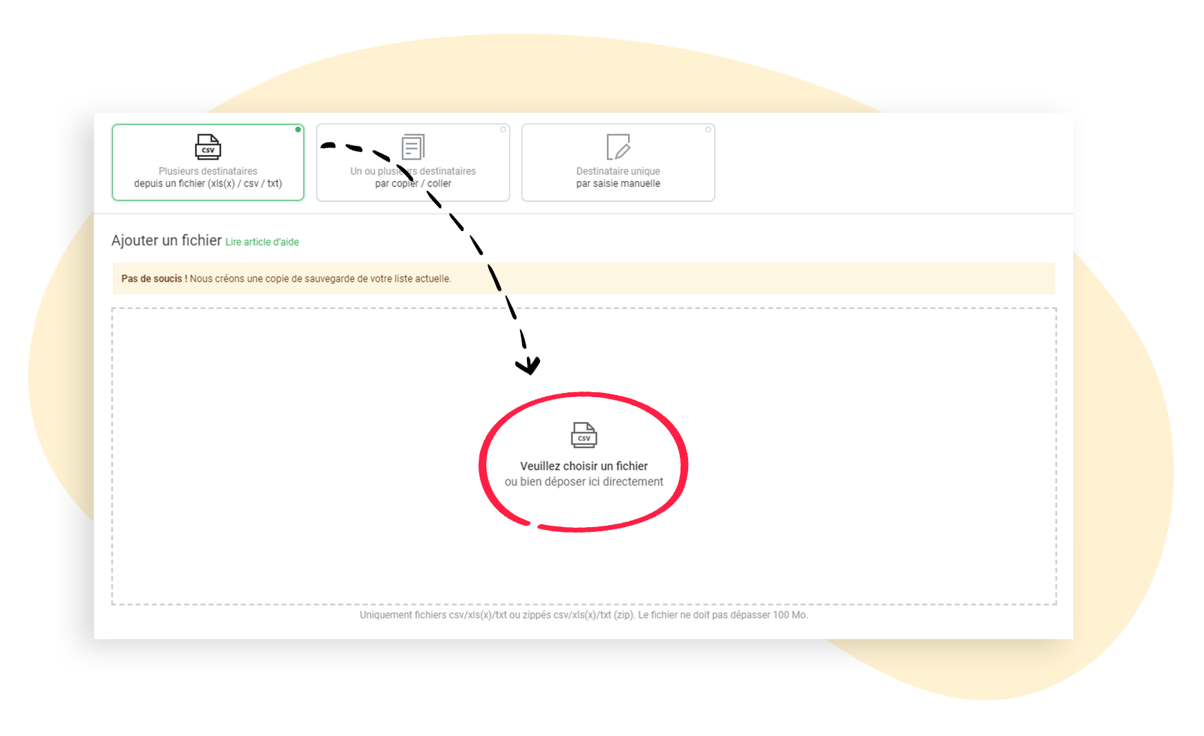 Importer une liste avec des tags